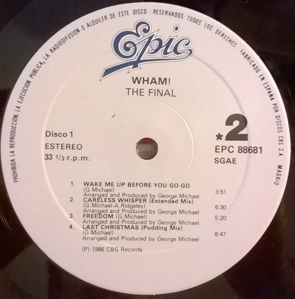 Wham! - The Final | Epic (EPC 88681) - 2