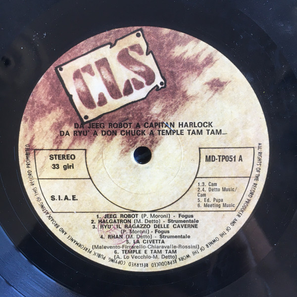 Various - Da Jeeg Robot A Captain Harlock Da Ryu' A Don Chuck A Temple Tam Tam | CLS (MD-TP051) - main Various - Da Jeeg Robot A Captain Harlock Da Ryu' A Don Chuck A Temple Tam Tam | CLS (MD-TP051) - main