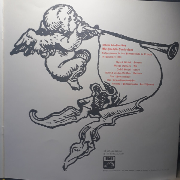 Johann Sebastian Bach - Agnes Giebel , Marga Höffgen , Josef Traxel , Dietrich Fischer-Dieskau , Thomanerchor , Gewandhausorchester Leipzig , Kurt Thomas - Weihnachtsoratorium | Die Stimme Seines Herrn (1C 197-28 583/85) - 3
