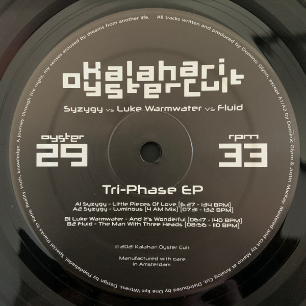Syzygy & Luke Warmwater & Fluid - Tri-Phase EP | Kalahari Oyster Cult (OYSTER29) Syzygy & Luke Warmwater & Fluid - Tri-Phase EP | Kalahari Oyster Cult (OYSTER29)