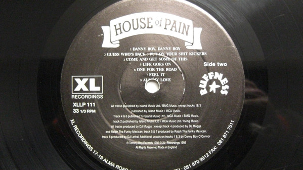 House Of Pain - House Of Pain (Fine Malt Lyrics) | XL Recordings (XLLP 111) - 4 House Of Pain - House Of Pain (Fine Malt Lyrics) | XL Recordings (XLLP 111) - 4