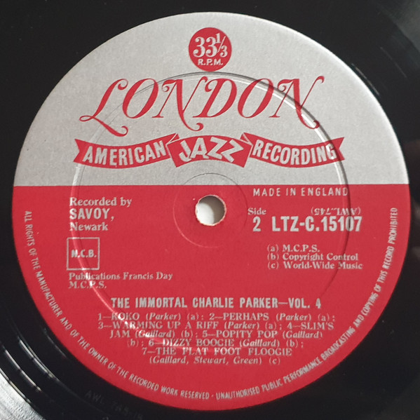 Charlie Parker - The Immortal Charlie Parker - Vol. 4 | London Records (LTZ-C 15107) - 4