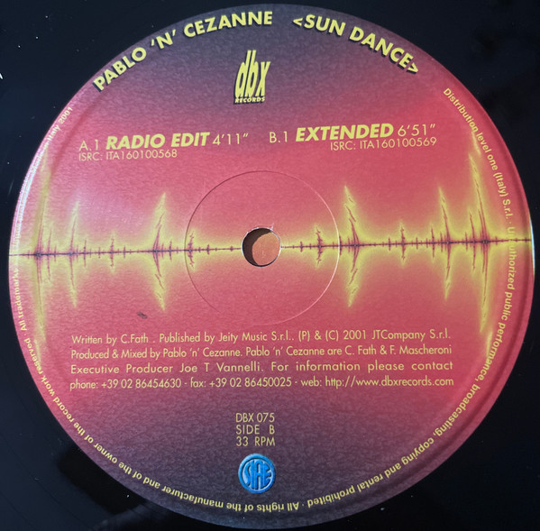 Pablo N'Cezanne - Sun Dance | DBX Records (DBX 075)