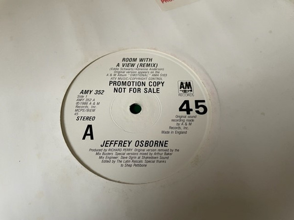 Jeffrey Osborne - Room With A View | A&M Records (AMY 352) Jeffrey Osborne - Room With A View | A&M Records (AMY 352)