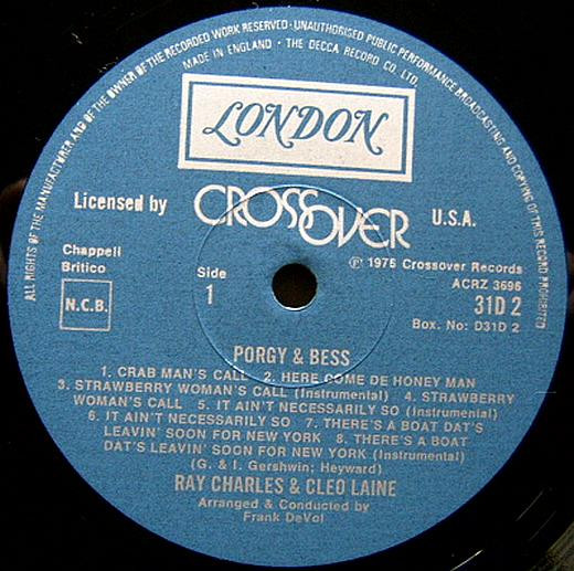 Ray Charles & Cleo Laine - Porgy & Bess | London Records (D31D2) - 4