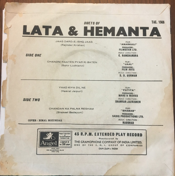 Lata  &  Hemanta - Duets Of Lata & Hemanta | Angel Records (TAE. 1566)