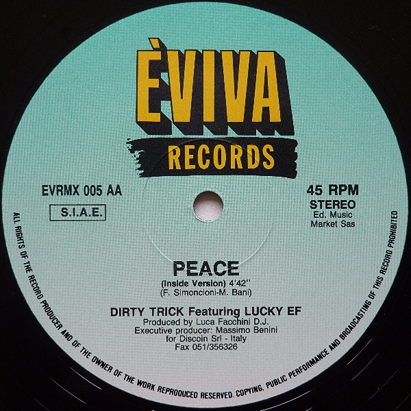 Dirty Trick Featuring Lucky EF - Peace... Inside My Heart | Èviva Records (EVRMX 005) - 4