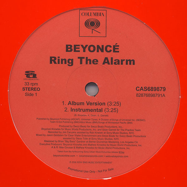 Beyoncé - Ring The Alarm | Sony Urban Music (82876 89879 1)