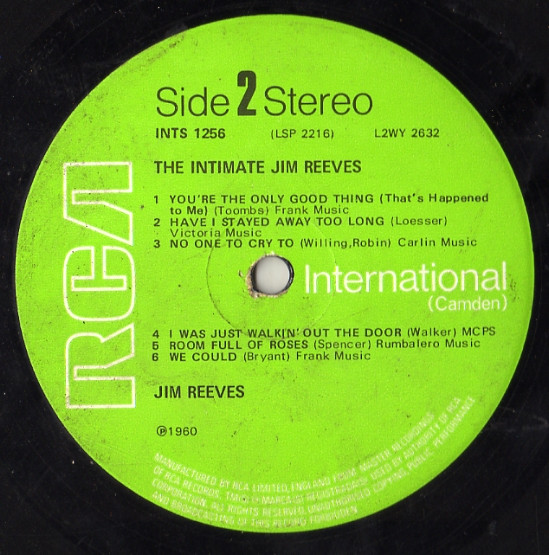 Jim Reeves - The Intimate Jim Reeves | RCA International (INTS 1256) - 4 Jim Reeves - The Intimate Jim Reeves | RCA International (INTS 1256) - 4