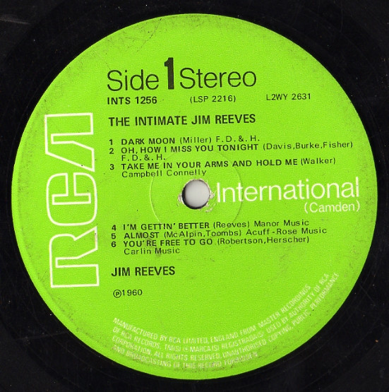 Jim Reeves - The Intimate Jim Reeves | RCA International (INTS 1256) - 3 Jim Reeves - The Intimate Jim Reeves | RCA International (INTS 1256) - 3