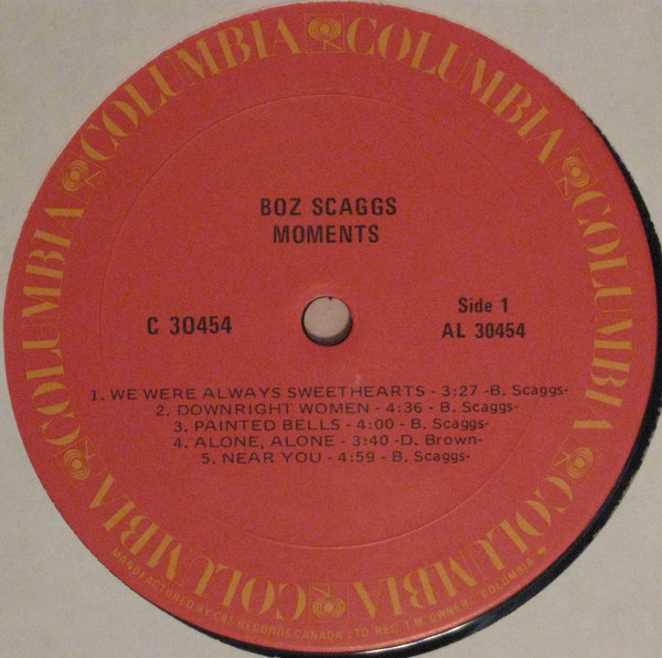 Boz Scaggs - Moments | Columbia (C 30454) - 3