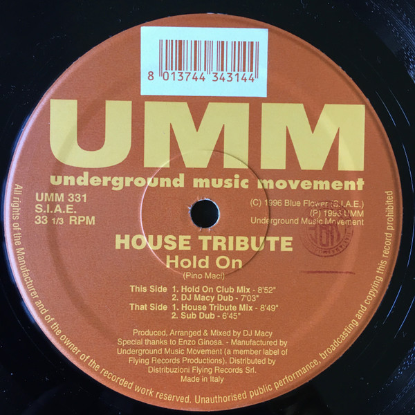 House Tribute - Hold On | UMM (UMM 331) - main House Tribute - Hold On | UMM (UMM 331) - main