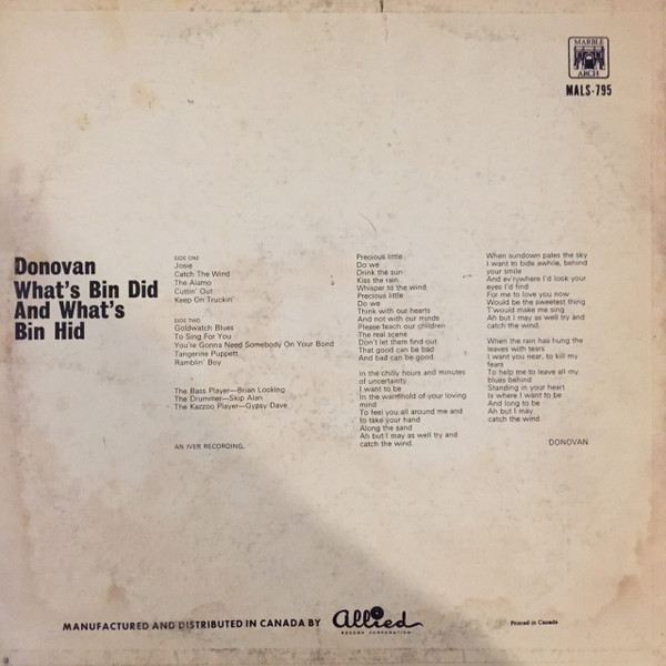 Donovan - What's Bin Did And What's Bin Hid | Marble Arch (MALS 795) - 2 Donovan - What's Bin Did And What's Bin Hid | Marble Arch (MALS 795) - 2