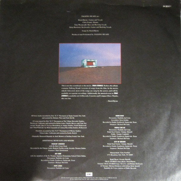 Talking Heads - True Stories | EMI (062-24 0612-1) - 4