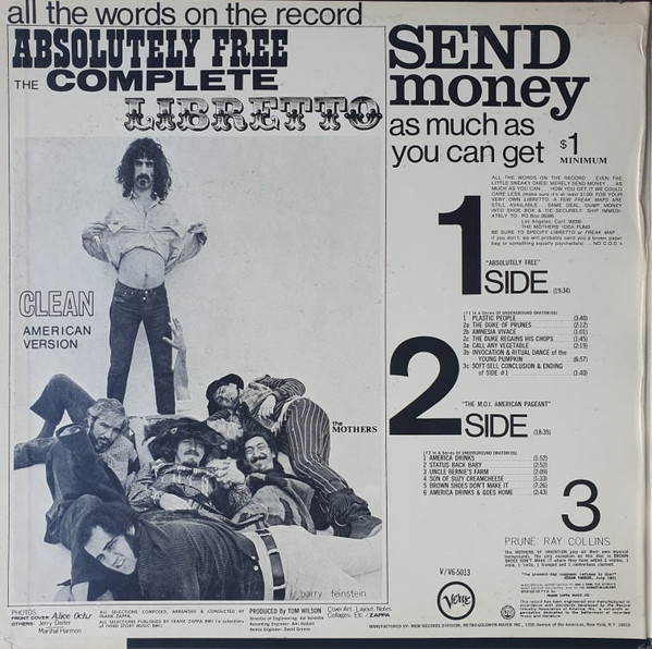 The Mothers - Absolutely Free | Verve Records (V/V6-5013X) - 3