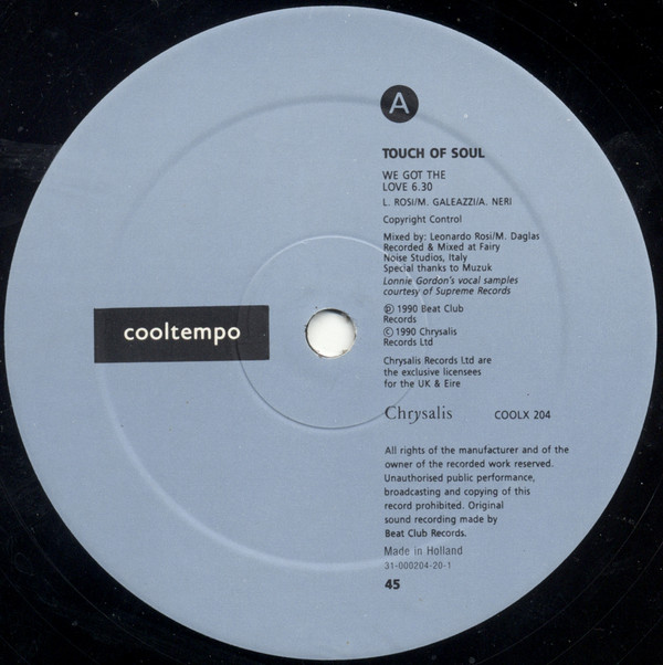Touch Of Soul - We Got The Love | Cooltempo (COOLX 204) - 3