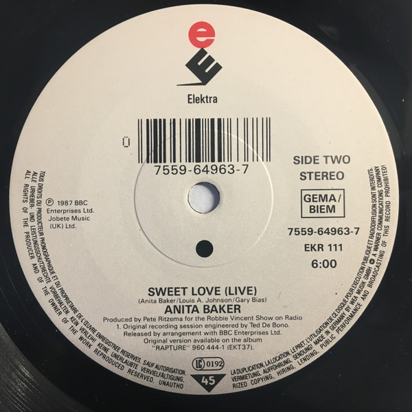 Anita Baker - Talk To Me | Elektra (EKR 111) - 4