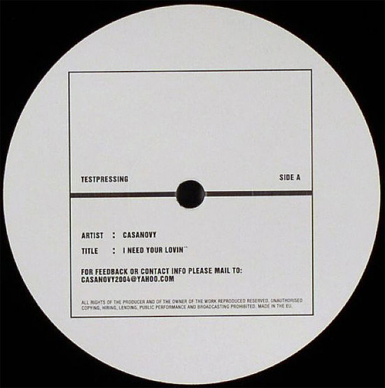 Casanovy - I Need Your Lovin' | Milk & Sugar Recordings (MSRM 2004/19)