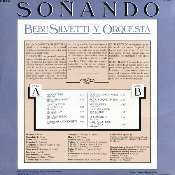 Bebu Silvetti Y Su Orquesta - Soñando | Edigsa (01L0232) - 2 Bebu Silvetti Y Su Orquesta - Soñando | Edigsa (01L0232) - 2