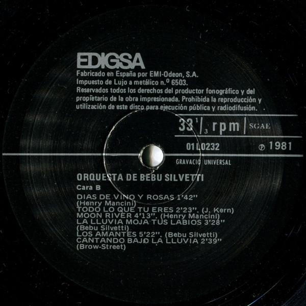 Bebu Silvetti Y Su Orquesta - Soñando | Edigsa (01L0232) - 4 Bebu Silvetti Y Su Orquesta - Soñando | Edigsa (01L0232) - 4