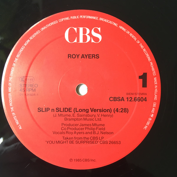 Roy Ayers - Slip 'N' Slide / Can I See You | CBS (CBSA 12.6604) - 3 Roy Ayers - Slip 'N' Slide / Can I See You | CBS (CBSA 12.6604) - 3