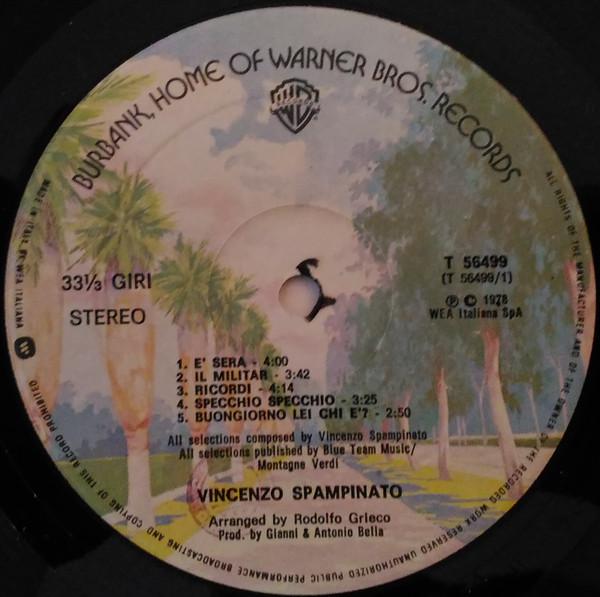 Vincenzo Spampinato - Vincenzo Spampinato | Warner Bros. Records (T 56499) - 3 Vincenzo Spampinato - Vincenzo Spampinato | Warner Bros. Records (T 56499) - 3