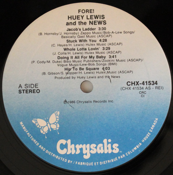 Huey Lewis & The News - Fore! | Chrysalis (CHS 41534) - 3 Huey Lewis & The News - Fore! | Chrysalis (CHS 41534) - 3