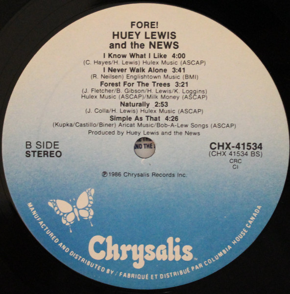 Huey Lewis & The News - Fore! | Chrysalis (CHS 41534) - 4 Huey Lewis & The News - Fore! | Chrysalis (CHS 41534) - 4