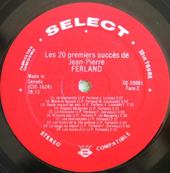 Jean-Pierre Ferland - Les 20 Premiers Succès [Vinyl] | Select (SQ-20.001) - 4
