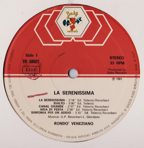 Rondò Veneziano - La Serenissima | Baby Records (BR 56027) - 2 Rondò Veneziano - La Serenissima | Baby Records (BR 56027) - 2