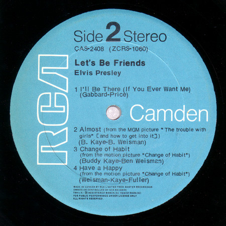 Elvis Presley - Let's Be Friends [Vinyl] | RCA Camden (CAS - 2408) - 4