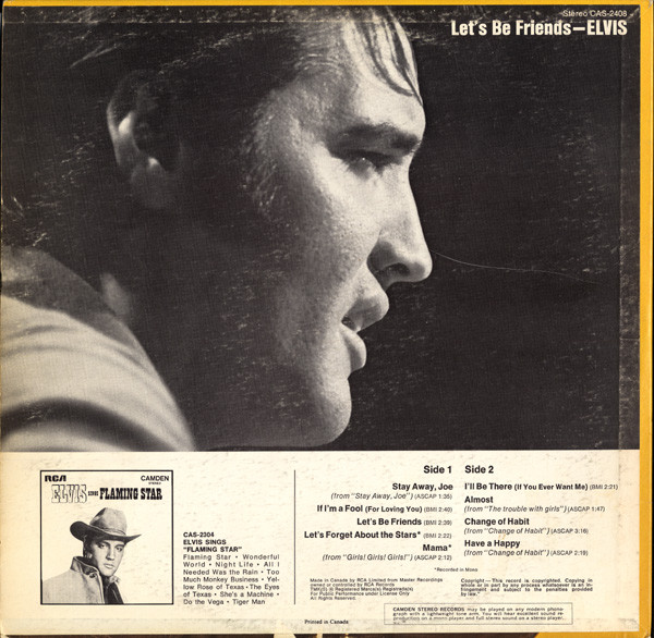 Elvis Presley - Let's Be Friends [Vinyl] | RCA Camden (CAS - 2408) - 2