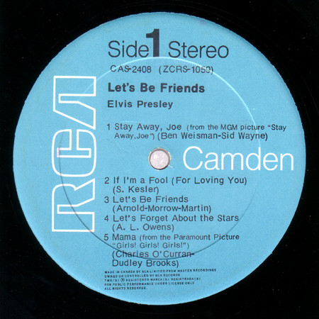 Elvis Presley - Let's Be Friends [Vinyl] | RCA Camden (CAS - 2408) - 3