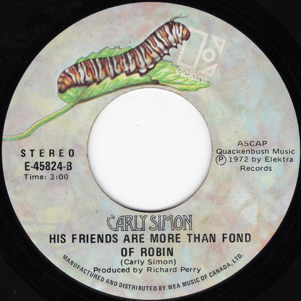 Carly Simon - You're So Vain | Elektra (E-45824) - 2