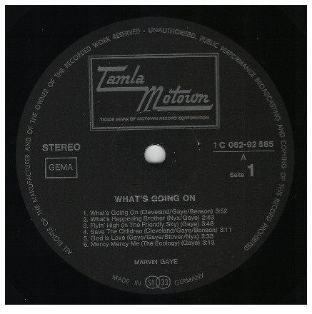Marvin Gaye - What's Going On | Tamla Motown (1 C 062-92 585) - 3