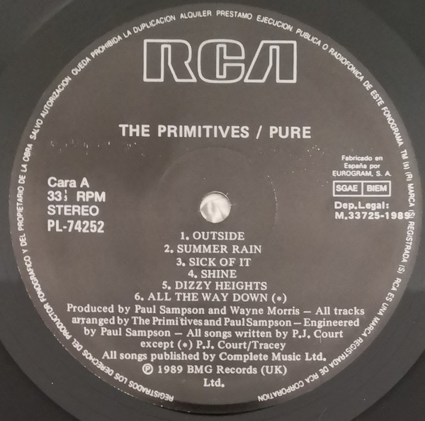 The Primitives - Pure | RCA (PL 74252) - 3 The Primitives - Pure | RCA (PL 74252) - 3