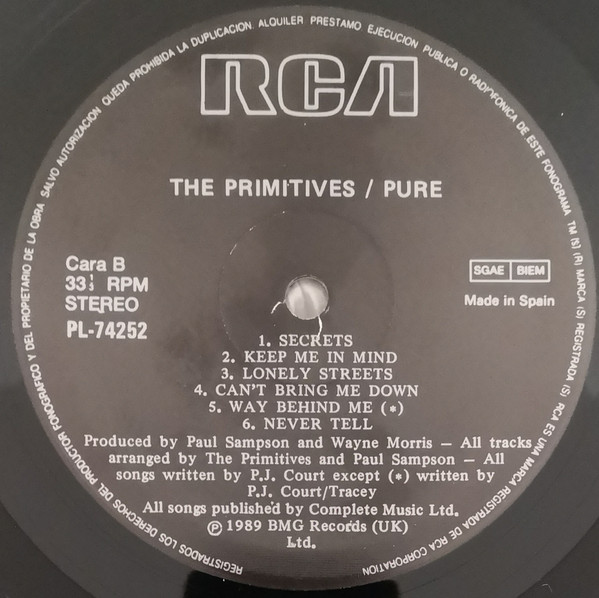 The Primitives - Pure | RCA (PL 74252) - 4 The Primitives - Pure | RCA (PL 74252) - 4