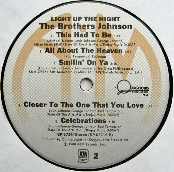 Brothers Johnson - Light Up The Night | A&M Records (SP-3716) - 5 Brothers Johnson - Light Up The Night | A&M Records (SP-3716) - 5