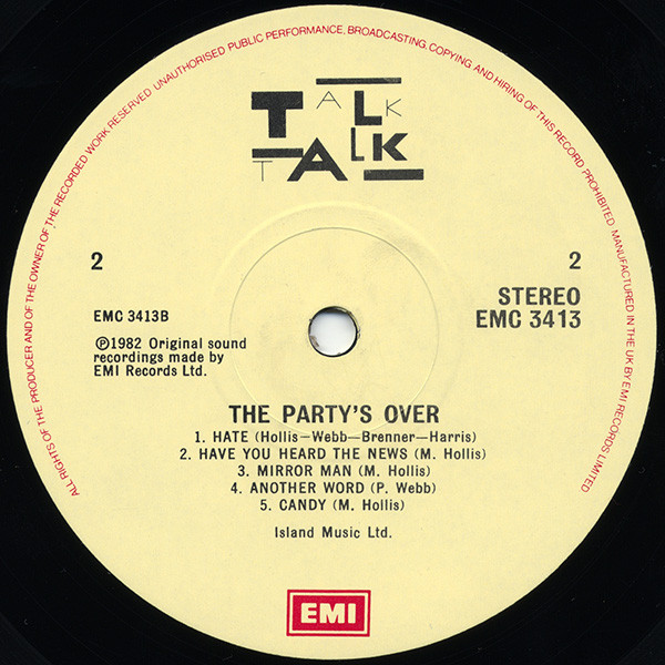 Talk Talk - The Party's Over | EMI (EMC 3413) - 4 Talk Talk - The Party's Over | EMI (EMC 3413) - 4