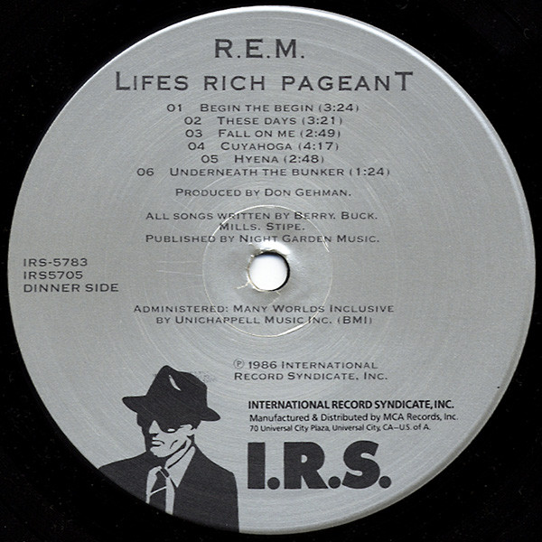 R.E.M. - Lifes Rich Pageant | I.R.S. Records (IRS-5783) - 3