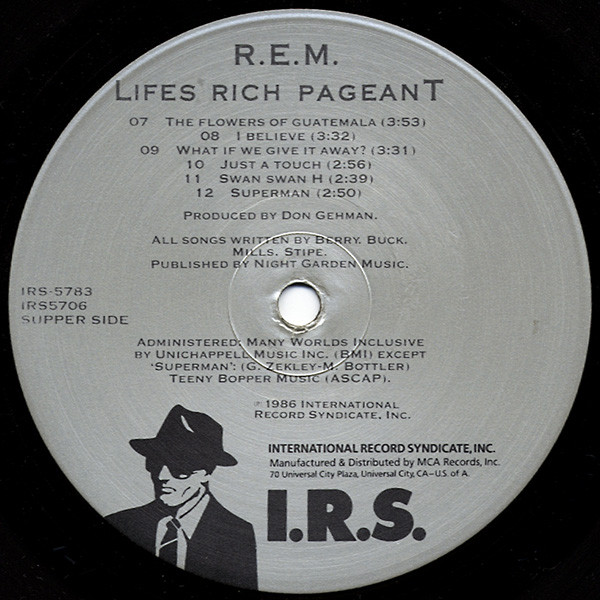 R.E.M. - Lifes Rich Pageant | I.R.S. Records (IRS-5783) - 4