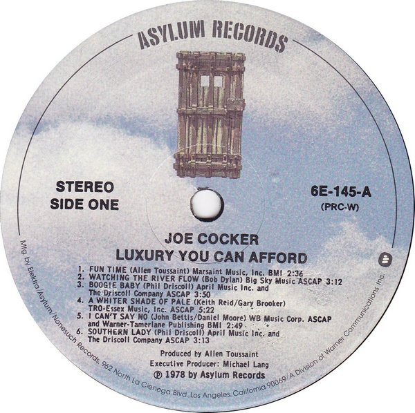 Joe Cocker - Luxury You Can Afford | Asylum Records (6E-145) - 2