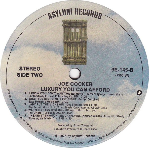 Joe Cocker - Luxury You Can Afford | Asylum Records (6E-145) - 3
