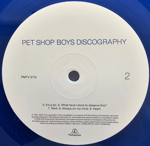 Pet Shop Boys - Discography (The Complete Singles Collection 1985-1991) | Parlophone (PMTV 3) - 4