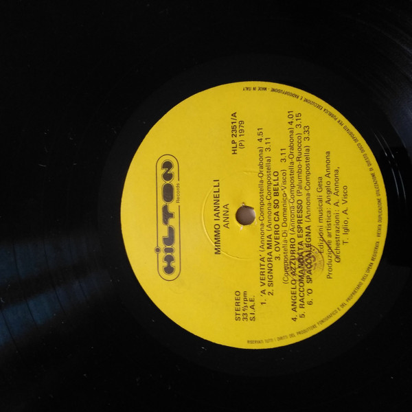 Mimmo Iannelli - Anna | Hilton Records (HLP 2351) - 2