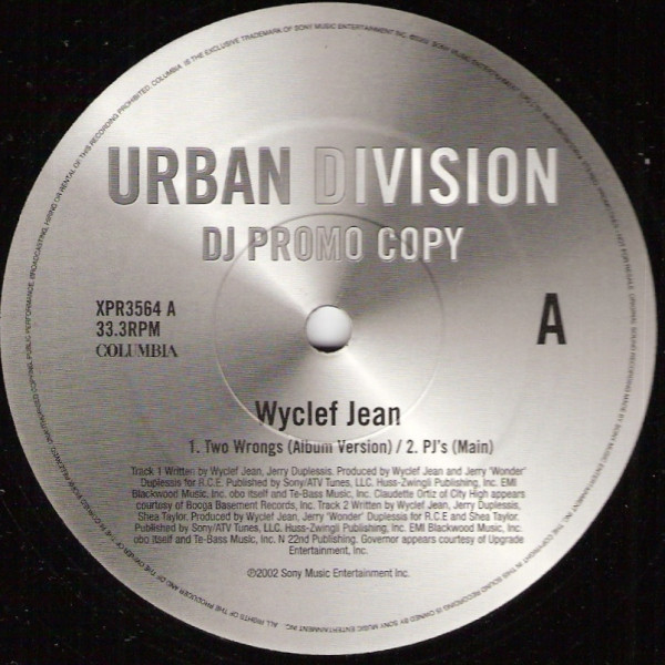 Wyclef Jean - Two Wrongs (Don't Make It Right) | Urban Division (XPR3564) - main