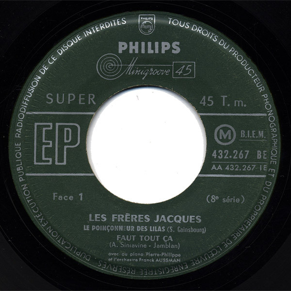 Les Frères Jacques - Le Poinçonneur Des Lilas | Philips (432.267 BE) - 3