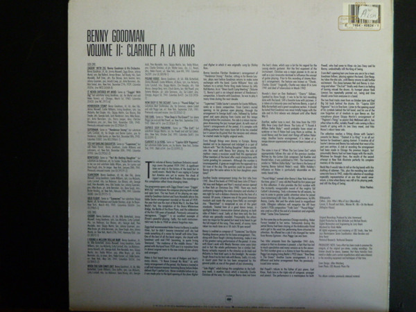 Benny Goodman - Volume II: Clarinet A La King | Columbia (CJ 40834) - 2 Benny Goodman - Volume II: Clarinet A La King | Columbia (CJ 40834) - 2