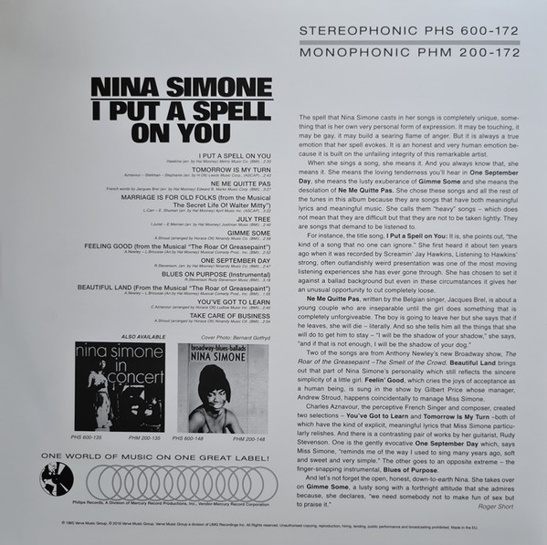Nina Simone - I Put A Spell On You | Verve Records (PHS 600-172) - 3 Nina Simone - I Put A Spell On You | Verve Records (PHS 600-172) - 3