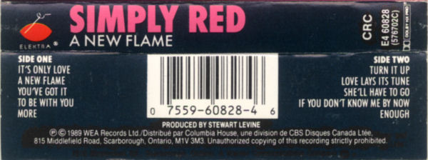 Simply Red - A New Flame | Elektra (E4 60828)